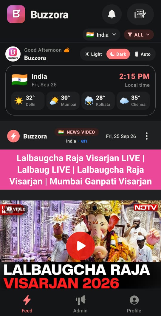 Buzzora App Screen 1